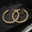 Gold-Plated 14k Gold/Silver Plated Textured  Hoop Earrings