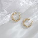 Gold-Plated 14k Gold/Silver Plated Textured  Hoop Earrings