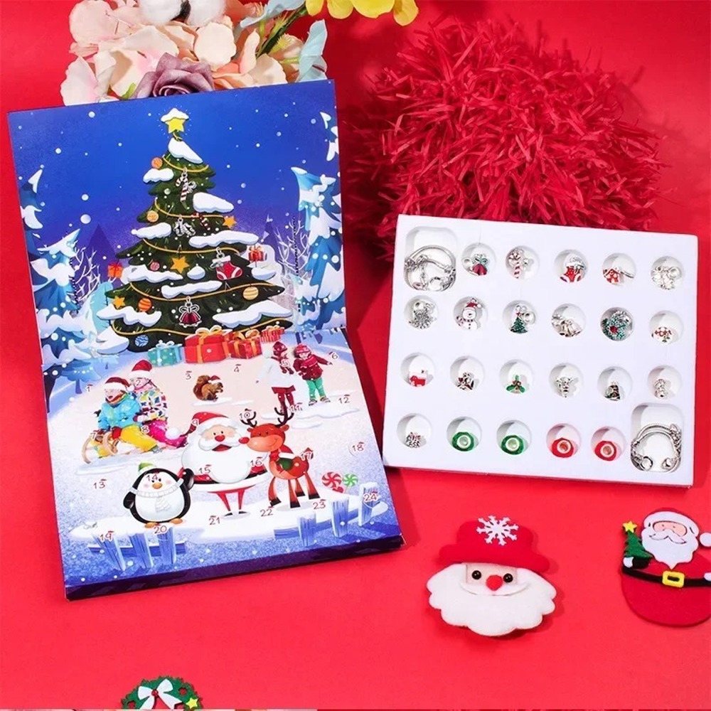 Christmas Advent Calendar 2 Bracelets Jewelry Making Gift Kit Set