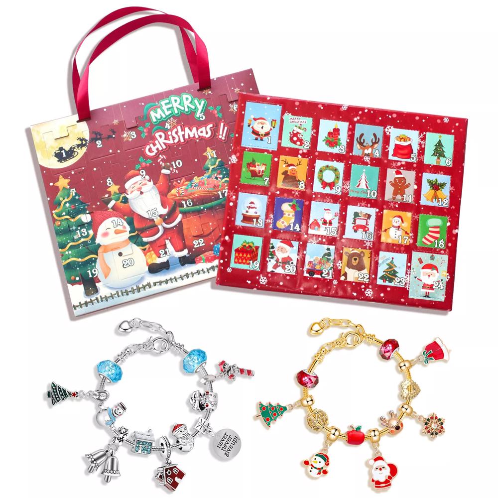 Christmas Advent Calendar 2 Bracelets Jewelry Making Gift Kit Set