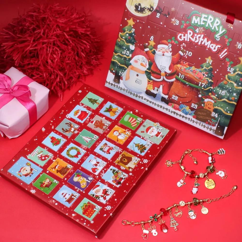 Christmas Advent Calendar 2 Bracelets Jewelry Making Gift Kit Set