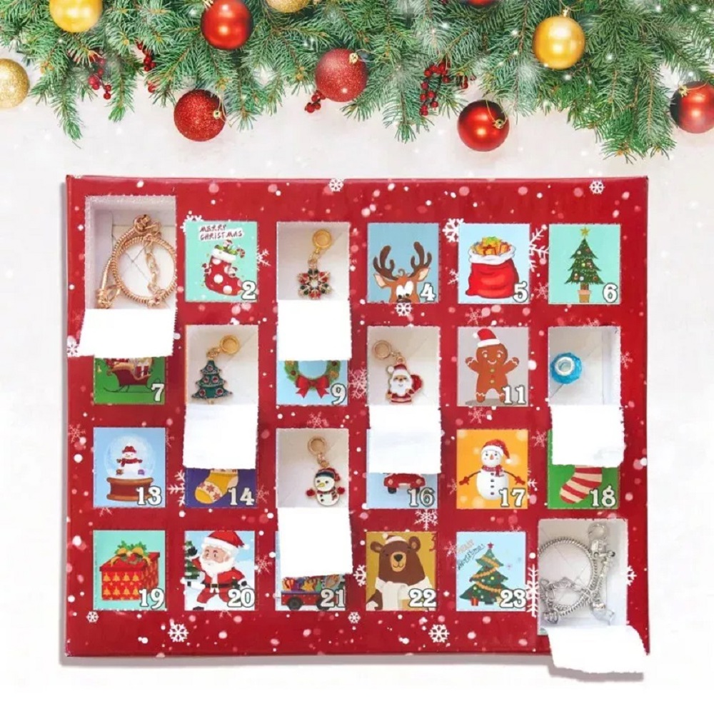 Christmas Advent Calendar 2 Bracelets Jewelry Making Gift Kit Set