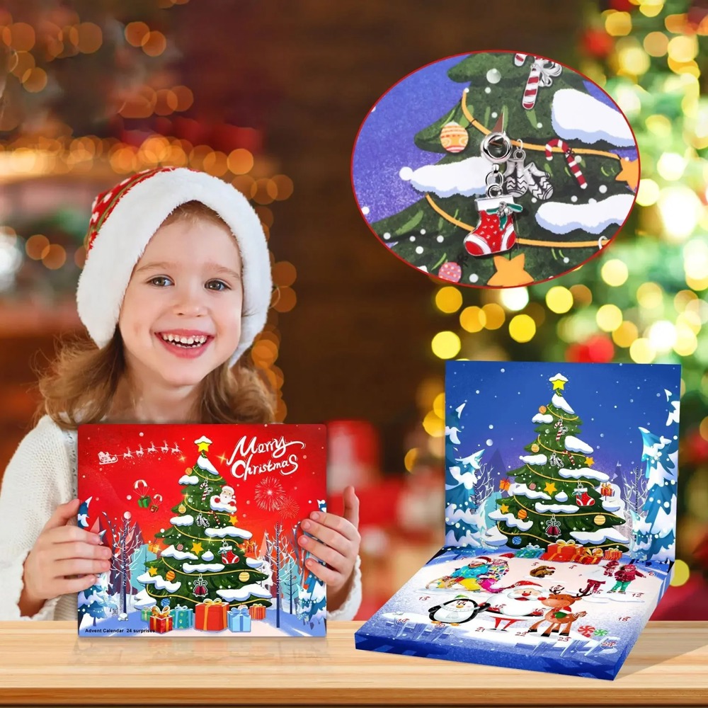 Christmas Advent Calendar 2 Bracelets Jewelry Making Gift Kit Set