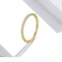 Gold-Plated 6 Micro Pave Eternity Crystal Band Ring