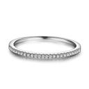 Silver Plated 5 Micro Pave Eternity Crystal Band Ring