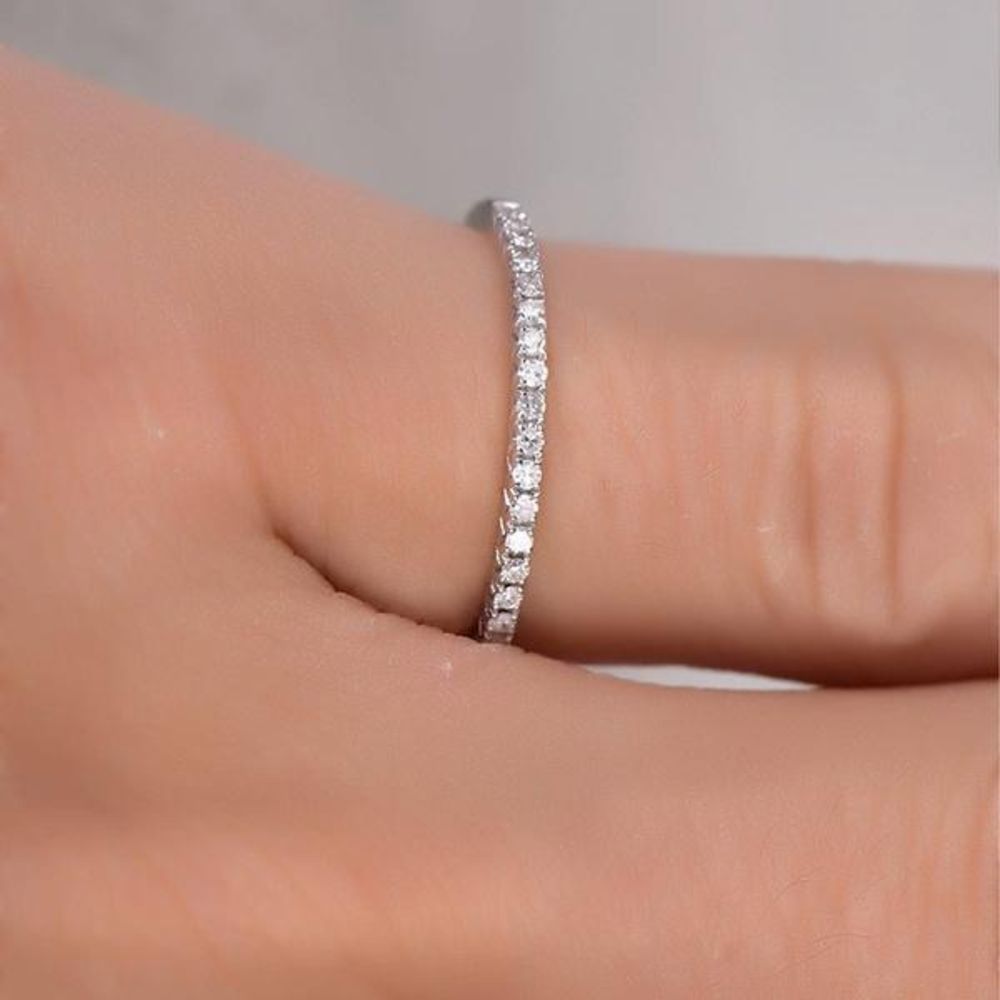 Micro Pave Eternity Crystal Band Ring