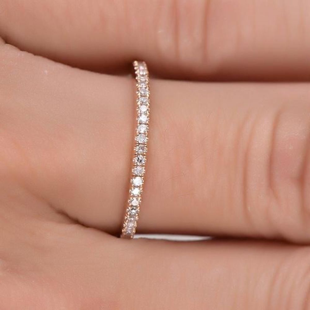 Micro Pave Eternity Crystal Band Ring