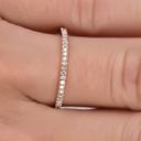 Rose Plated 5 Micro Pave Eternity Crystal Band Ring