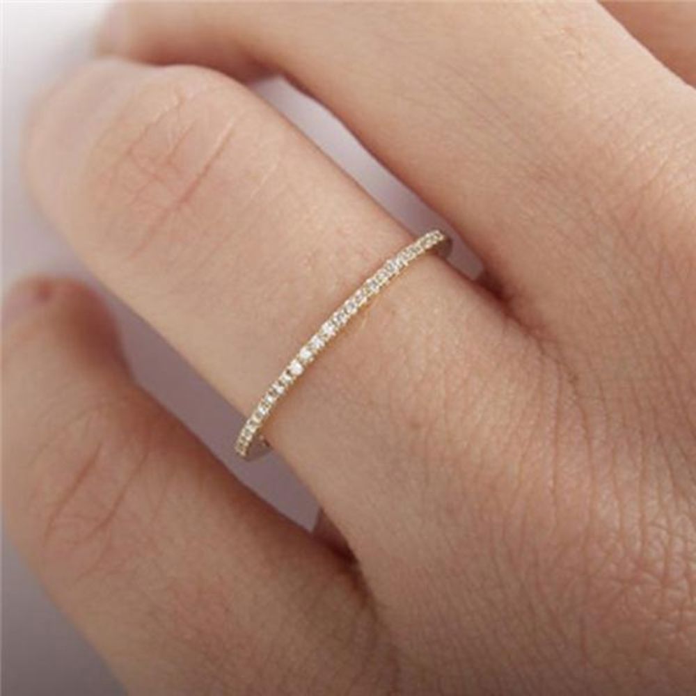 Micro Pave Eternity Crystal Band Ring