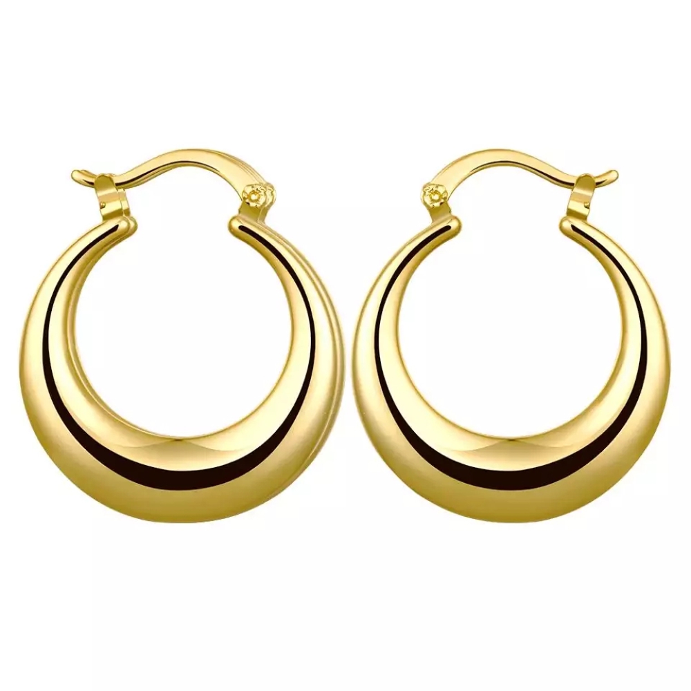 925 Sterling Silver Elegant Round Hoop Earrings