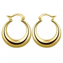 Gold-Plated 925 Sterling Silver Elegant Round Hoop Earrings