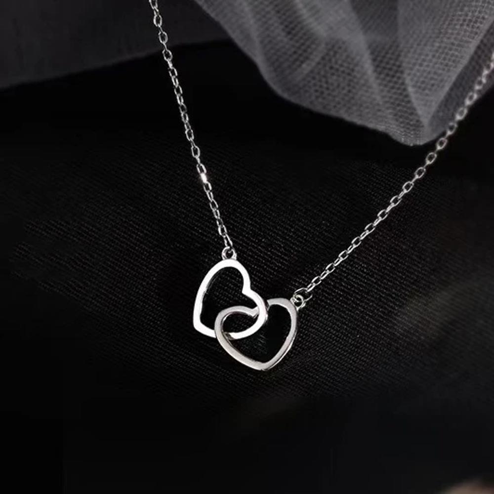 To My Beautiful Mother Two Hearts Pendant Necklace