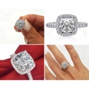 Cushion Cut  5 18K Gold Plated 925 Sterling Silver Cubic Zirconia Ring