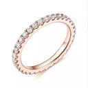 Rose Plated 6 Micro Pave Eternity Crystal Band Ring