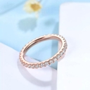 Rose Plated 6 Micro Pave Eternity Crystal Band Ring