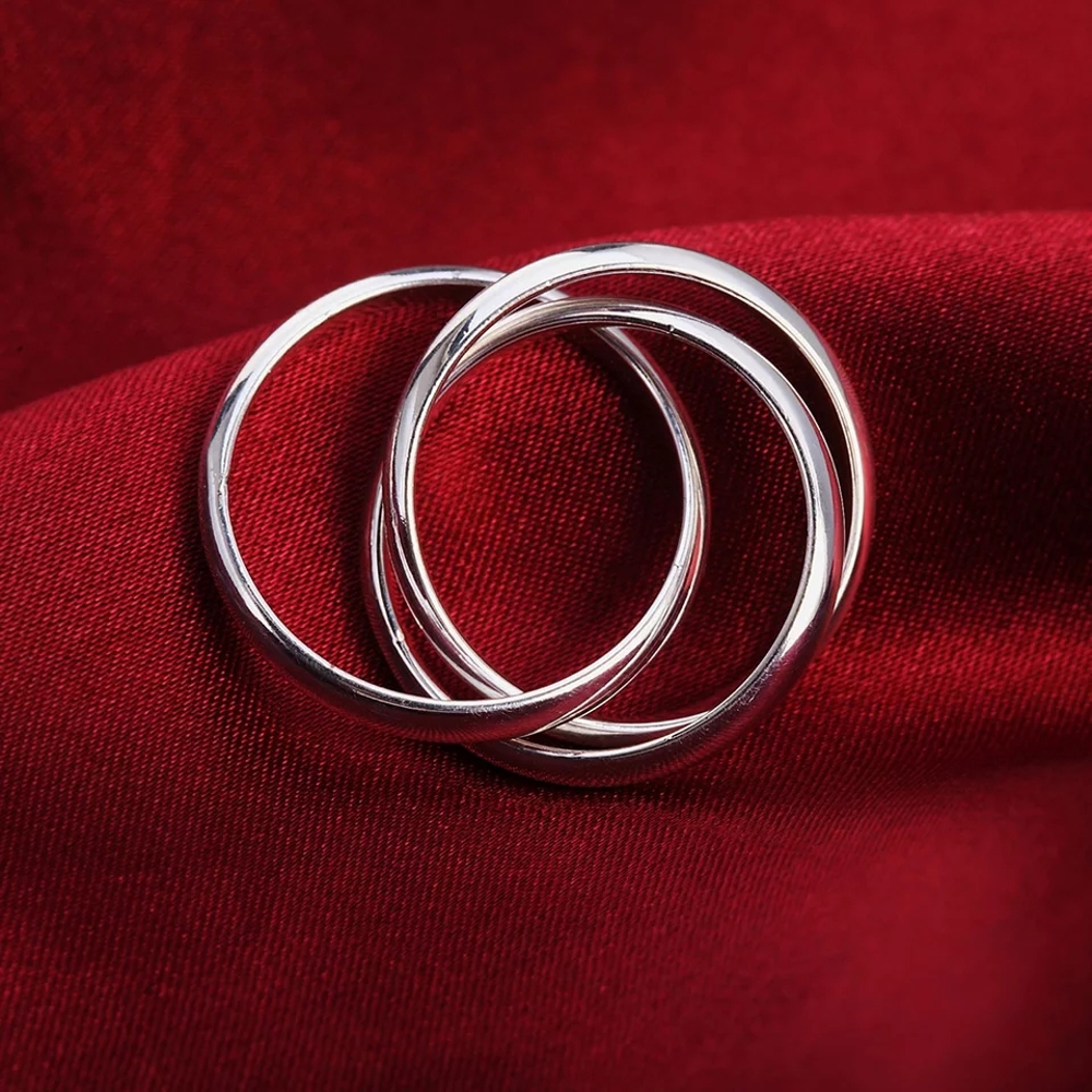 925 Sterling Silver Three Rings