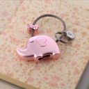 Silver/Pink Elephant Love Keychain Set