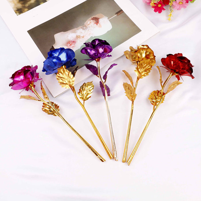 24k Gold Plated Foil Rose Flower Unique Gift