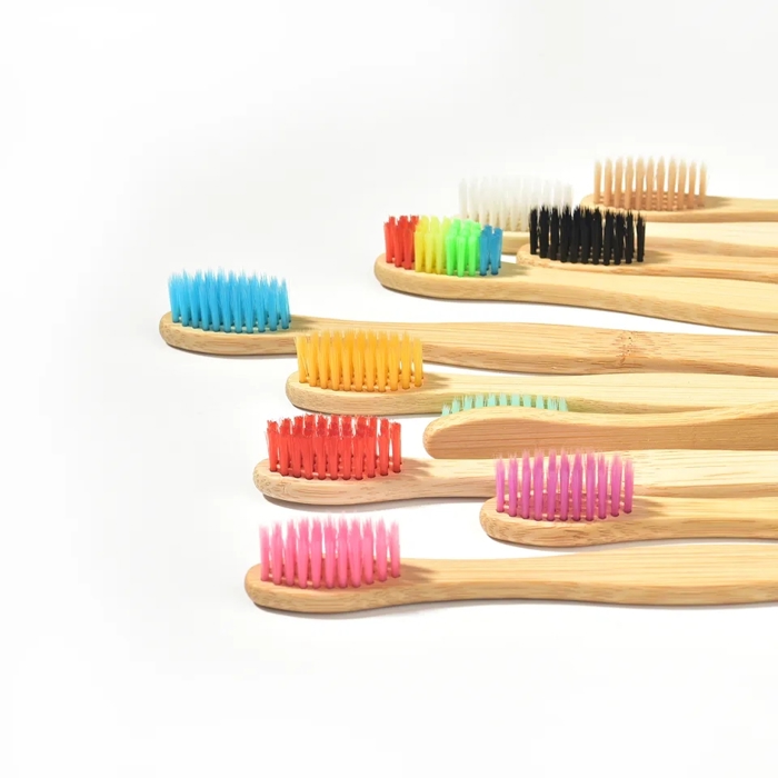 Pack of 10 Adults/Kids Natural Bamboo Wooden Toothbrushes