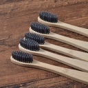 Adult Black Set Pack of 10 Adults/Kids Natural Bamboo Wooden Toothbrushes