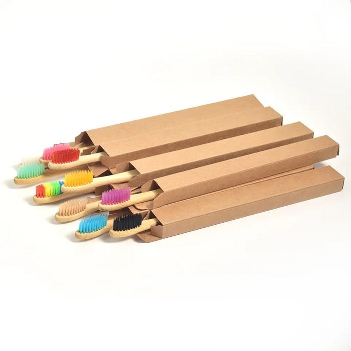 Pack of 10 Adults/Kids Natural Bamboo Wooden Toothbrushes