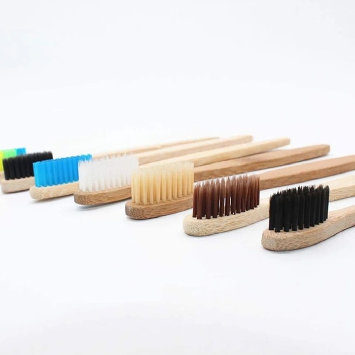 Pack of 10 Adults/Kids Natural Bamboo Wooden Toothbrushes