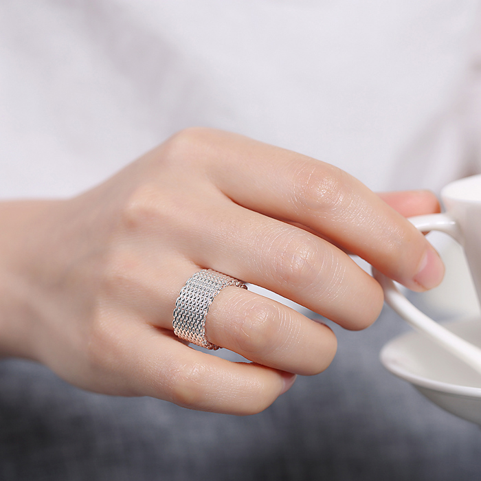 Sterling Silver Wire Mesh Ring