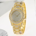 Gold-Plated Luxury Crystal Wrist Watch for Women, Diamond-Style Rhinestone Dial and Band, Quartz Movement, Available in Rose Gold, Gold, Silver