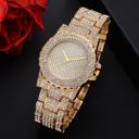 Rose Plated Luxury Crystal Wrist Watch for Women, Diamond-Style Rhinestone Dial and Band, Quartz Movement, Available in Rose Gold, Gold, Silver