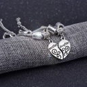  Set of 2 Mother and Daughter Heart Charm Bracelets 