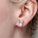  Pearl Christmas Elk Stud Earrings