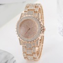 Rose Plated Luxury Crystal Wrist Watch for Women, Diamond-Style Rhinestone Dial and Band, Quartz Movement, Available in Rose Gold, Gold, Silver