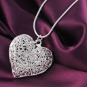  Heart and Flowers Sterling Silver Pendant Necklace