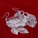  925 Sterling Silver Leaf Dangle Drop Earrings