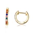 Gold-Plated Multi-colored  925 Silver Crystals Huggie Earrings