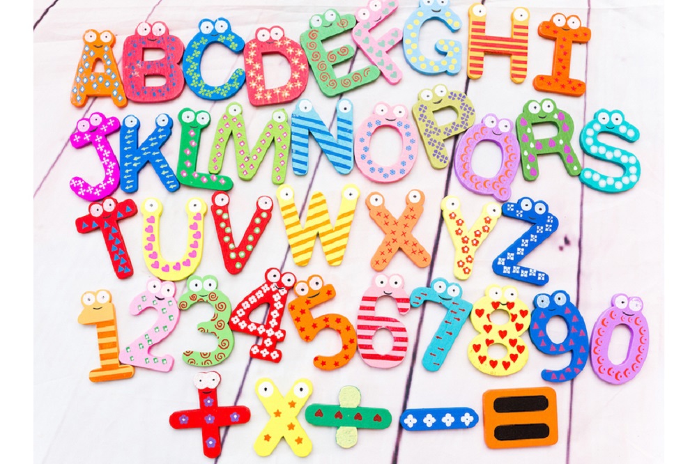 Wooden 26 Magnetic Letters and Free 15 Numbers & Symbols