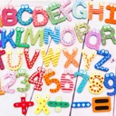  Wooden 26 Magnetic Letters and Free 15 Numbers & Symbols