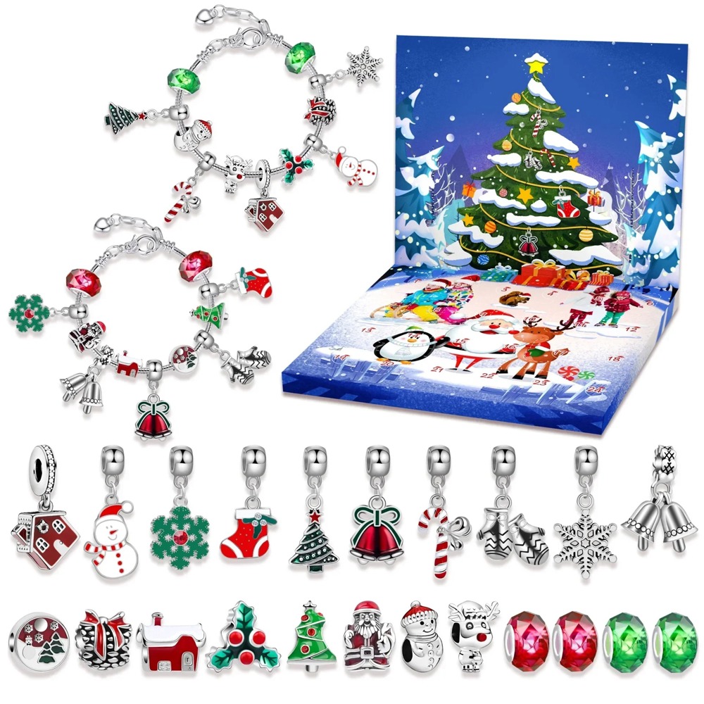 Christmas Advent Calendar 2 Bracelets Jewelry Making Gift Kit Set