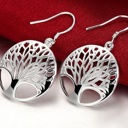  Sterling Silver Tree of Life Drop & Dangle Earrings