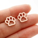 Rose Gold Stainless Steel Paw Print Fashion Stud Earrings - Multiple Options