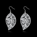  925 Sterling Silver Large Filigree Leaf Drop Dangle Earrings