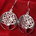  Sterling Silver Tree of Life Drop & Dangle Earrings