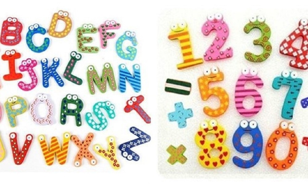 Wooden 26 Magnetic Letters and Free 15 Numbers & Symbols