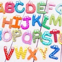  Wooden 26 Magnetic Letters and Free 15 Numbers & Symbols