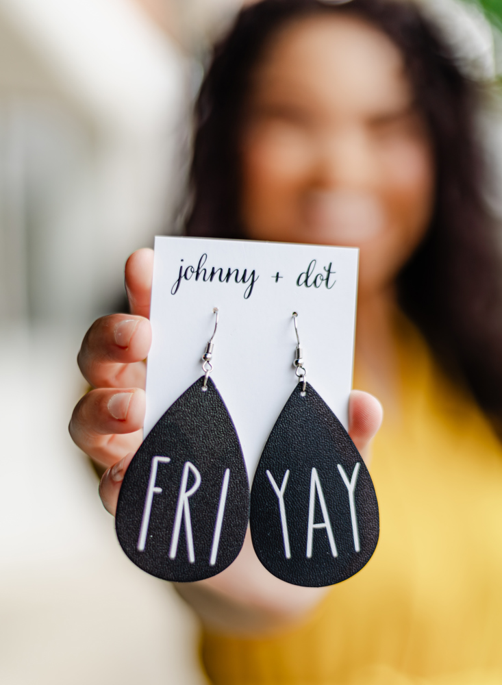 Friyay Faux Leather Teardrop Earrings