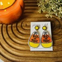  Candy Corn Trick or Treat Halloween Beaded Earrings by Johnny + Dot