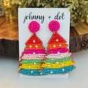  Bright Beaded Christmas Tree Earrings by Johnny + Dot