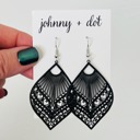  Black Filigree Drop Earrings