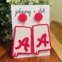  Alabama Roll Tide | Football Beaded Earrings by Johnny + Dot