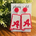  Alabama Roll Tide | Football Beaded Earrings by Johnny + Dot